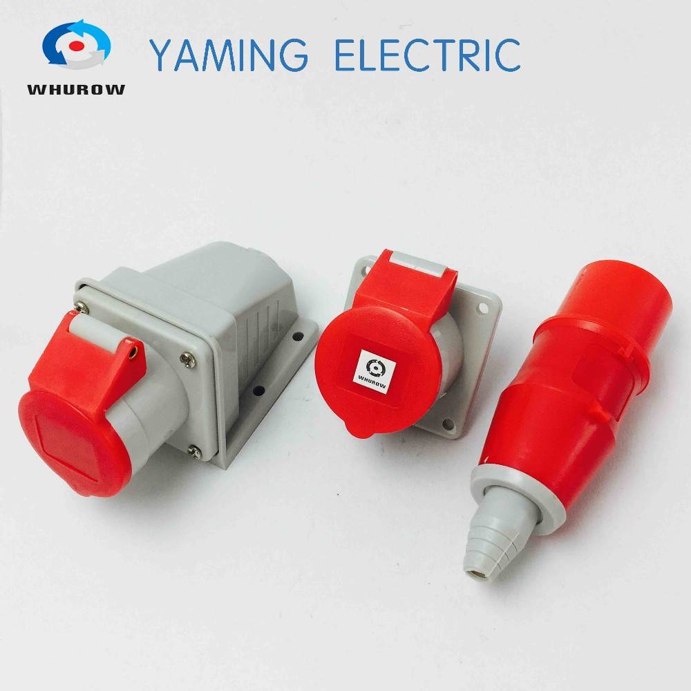 3 Pin Plug And Socket 16amp 2p+e Splash Proof Cable Protected Industrial Connector Male And Female Plug And Socket